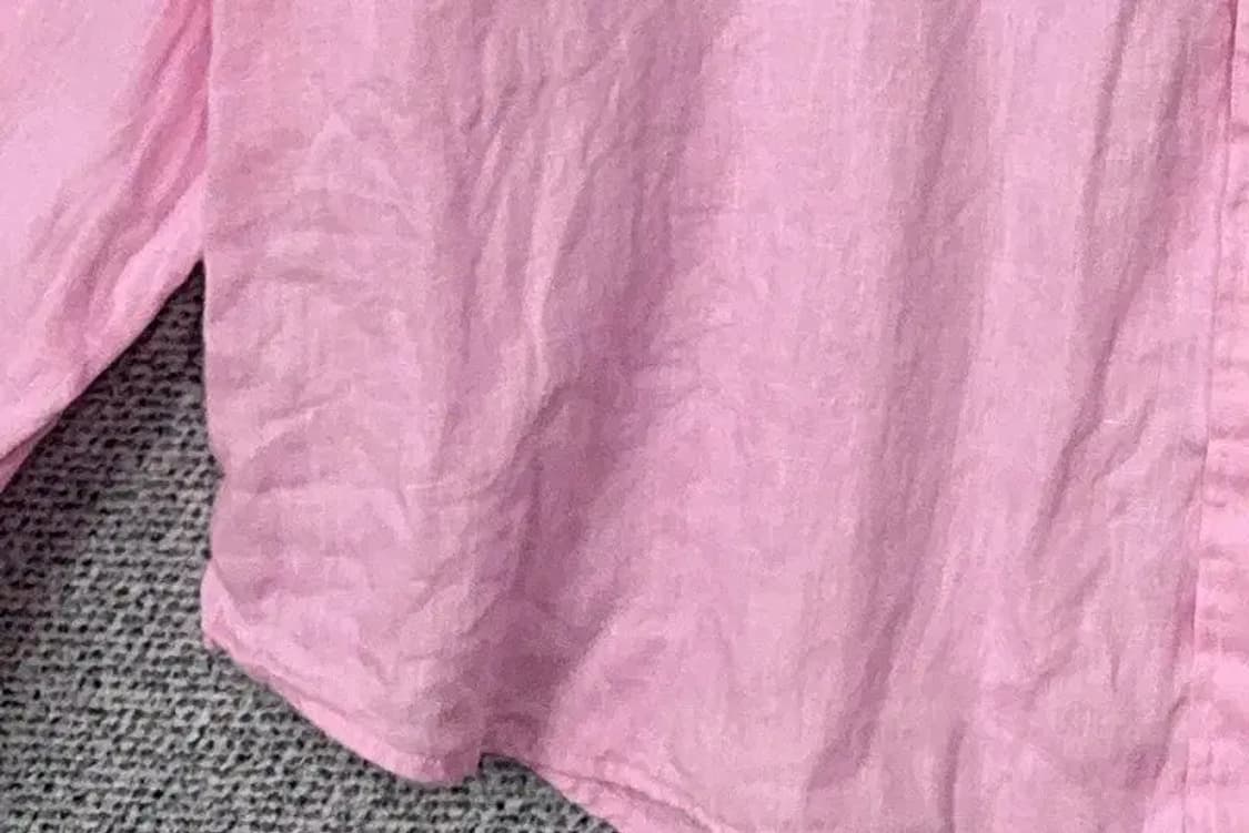 폴로 신형 클래식핏 라이트 핑크 린넨 셔츠 XL TG 상품이미지5