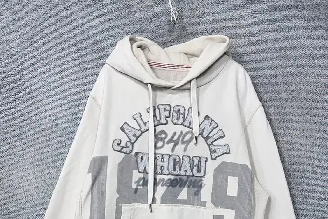 후아유 Y2K 빈티지 프린팅 라이트 그레이 후드티 XL 상품이미지3