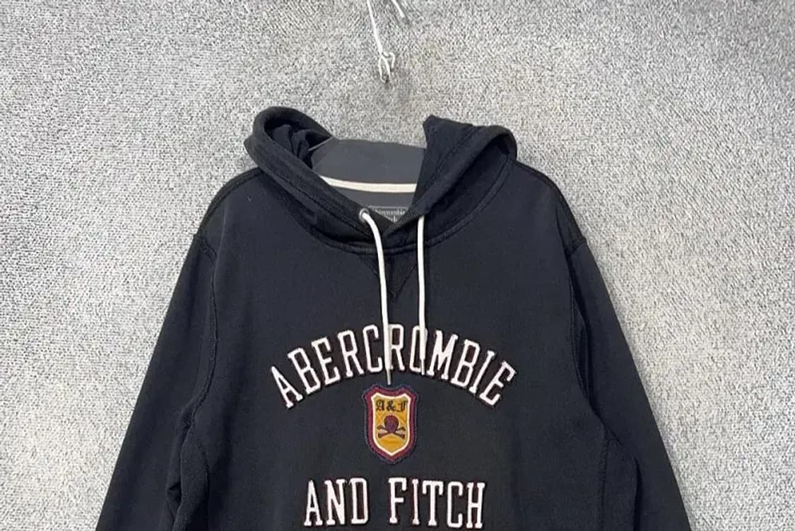 아베크롬비 자수 로고 Y2K 빈티지 블랙 후드티 M 상품이미지3