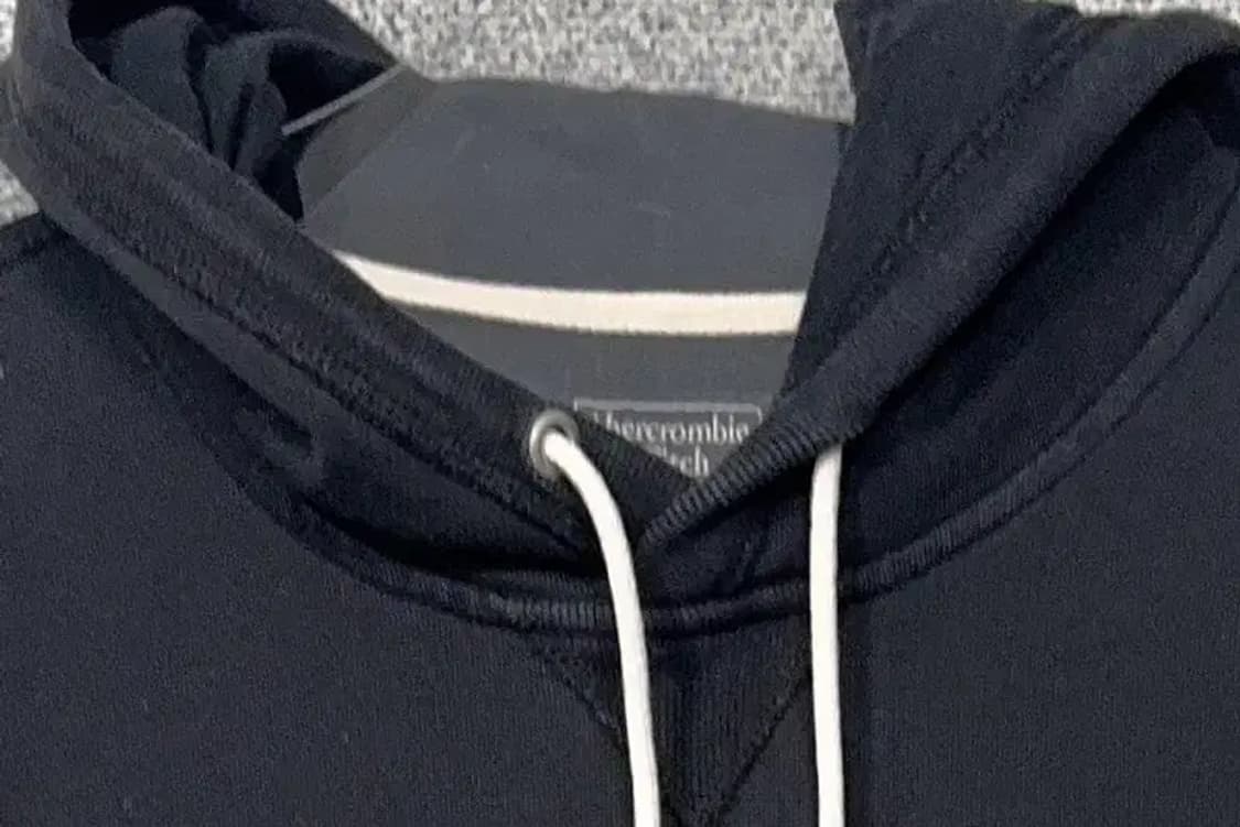 아베크롬비 자수 로고 Y2K 빈티지 블랙 후드티 M 상품이미지5