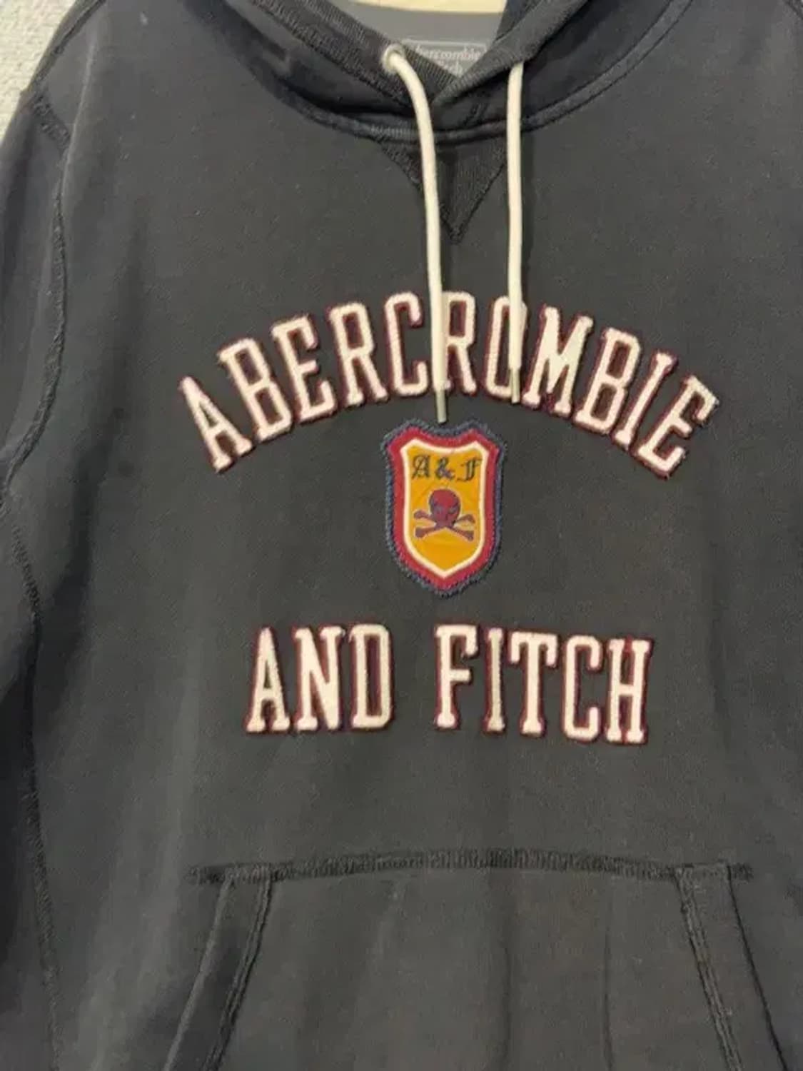 아베크롬비 자수 로고 Y2K 빈티지 블랙 후드티 M 상품이미지7