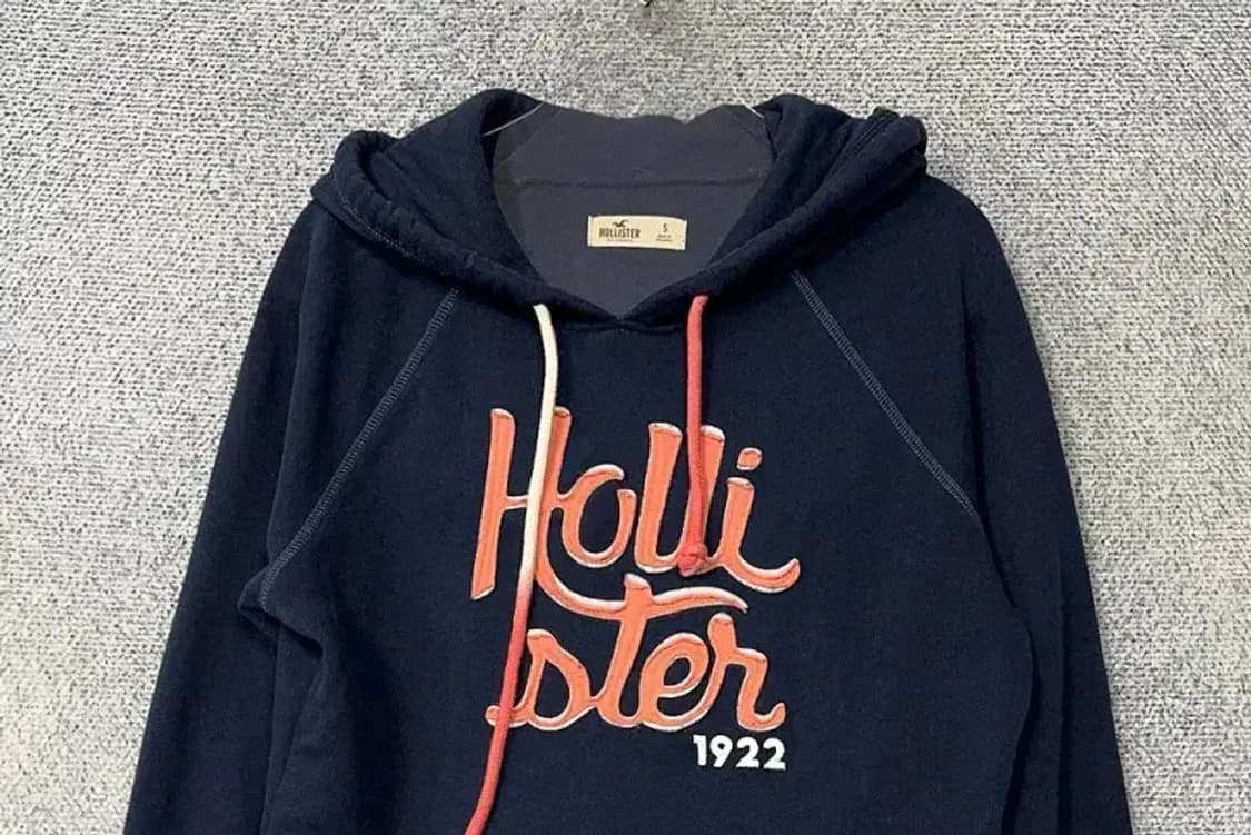 홀리스터 자수 로고 스티치 y2k 네이비 후드티 S 상품이미지3