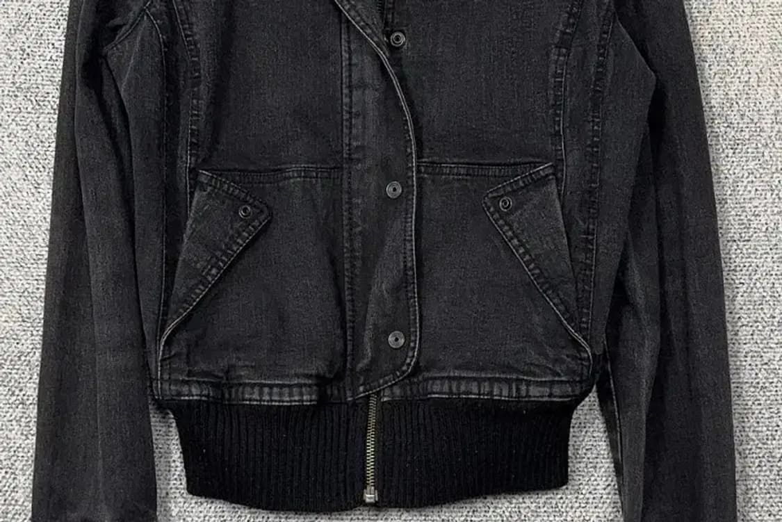 여성 흑청 빈티지 후드 데님 자켓 L 상품이미지4