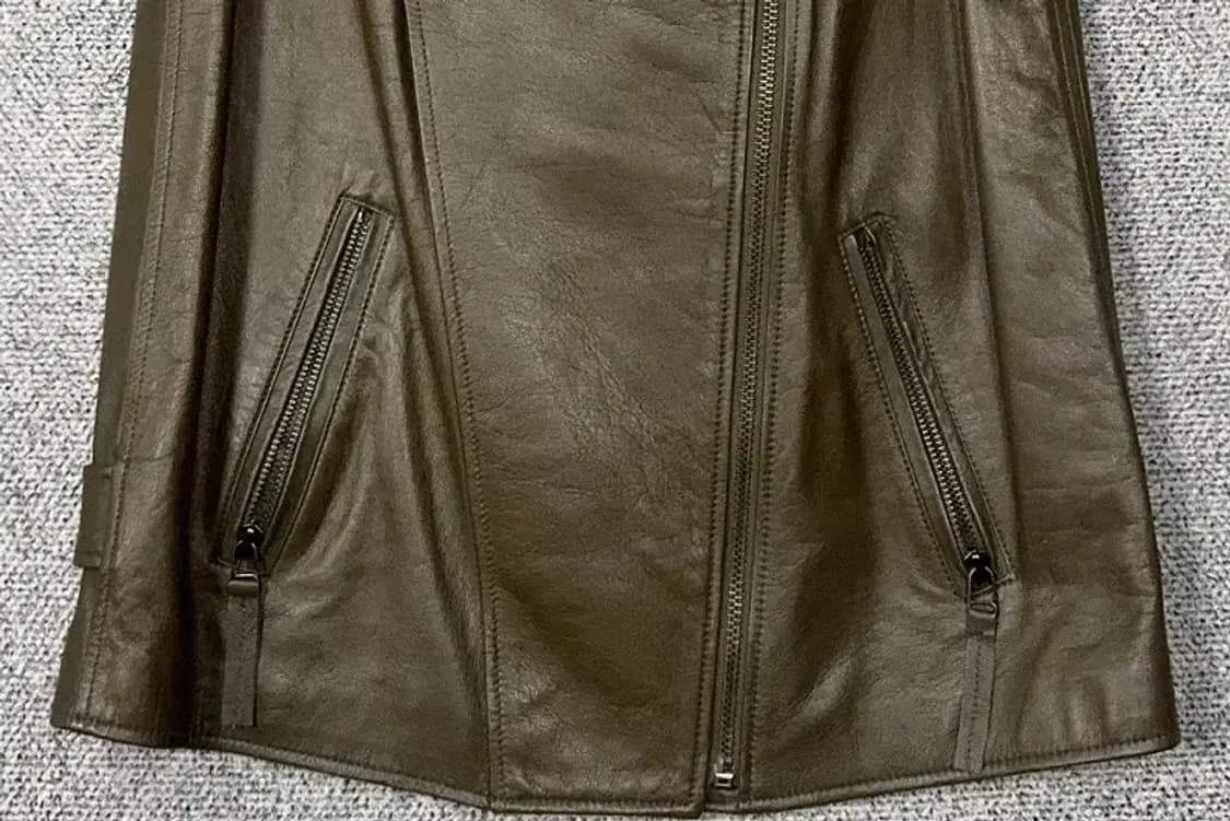 빈티지 카키 쉽스킨 양가죽 조끼 55 상품이미지4