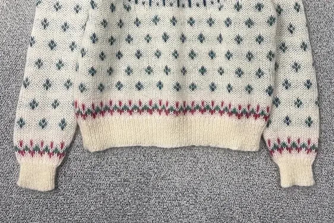 빈티지 패턴 크림 모헤어 니트 S 상품이미지4