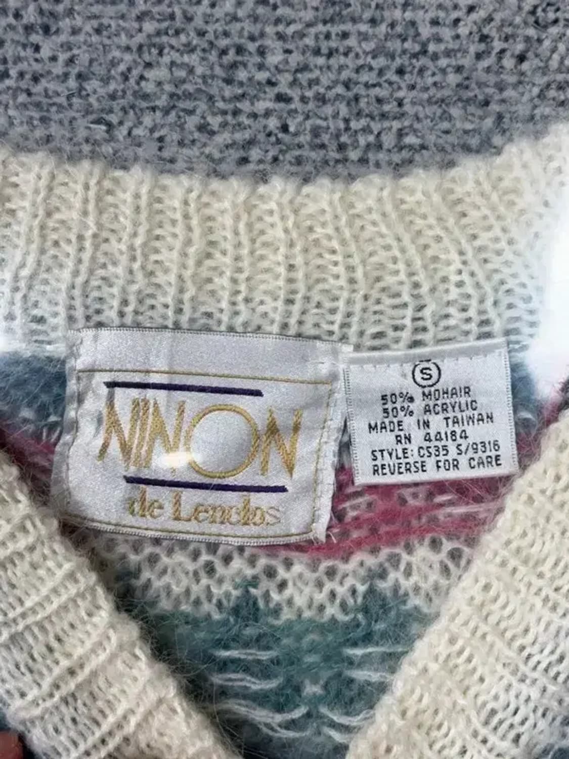 빈티지 패턴 크림 모헤어 니트 S 상품이미지6