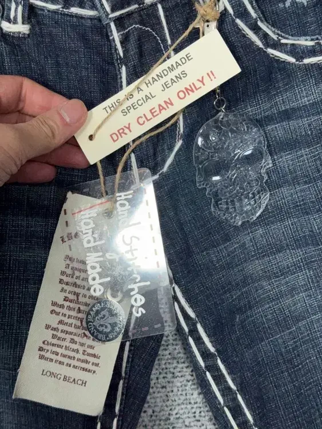 [새상품]빈티지 USA 워싱 Y2K 스티치 데님팬츠 28 상품이미지7