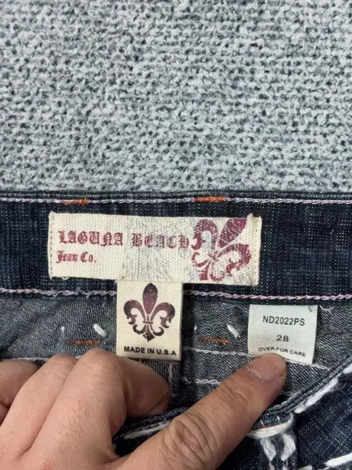 [새상품]빈티지 USA 워싱 Y2K 스티치 데님팬츠 28 상품이미지8