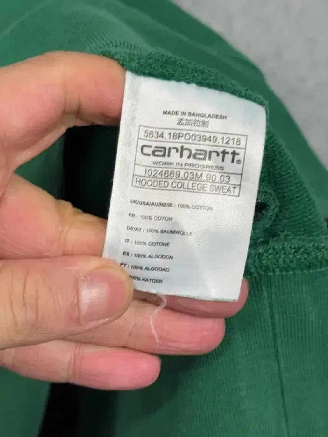 칼하트 프린팅 그린 후드티 M 상품이미지9