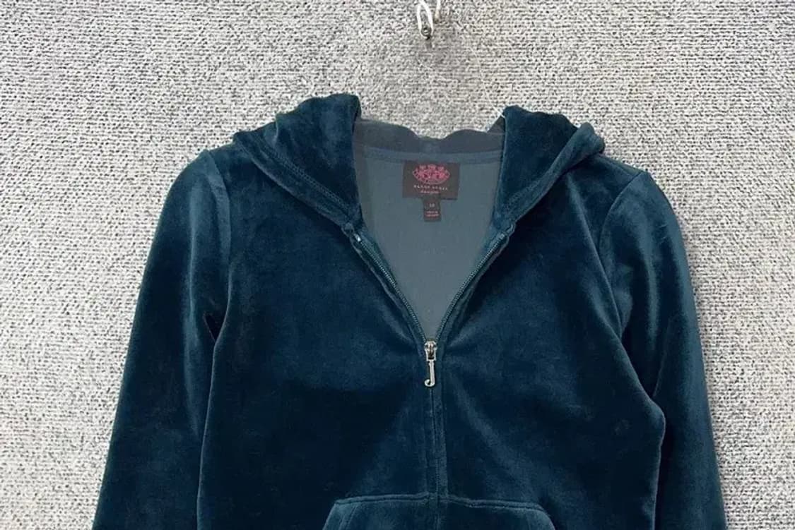 쥬시 꾸뛰르 블루 벨벳 Y2K 후드집업 XXS 상품이미지3