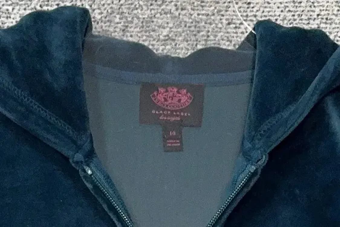 쥬시 꾸뛰르 블루 벨벳 Y2K 후드집업 XXS 상품이미지5