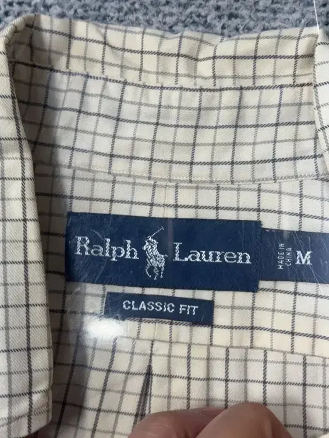 폴로 랄프로렌 로고 베이지 체크 셔츠 M 상품이미지7