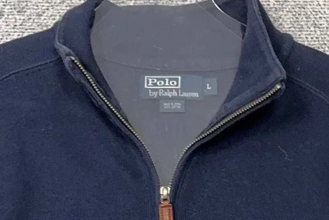 폴로 랄프로렌 네이비 로고 반집업 니트 L 상품이미지5