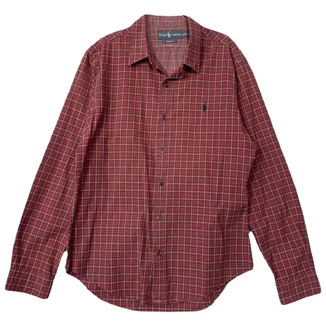 폴로 빈티지 버건디 체크 셔츠 L 상품이미지1