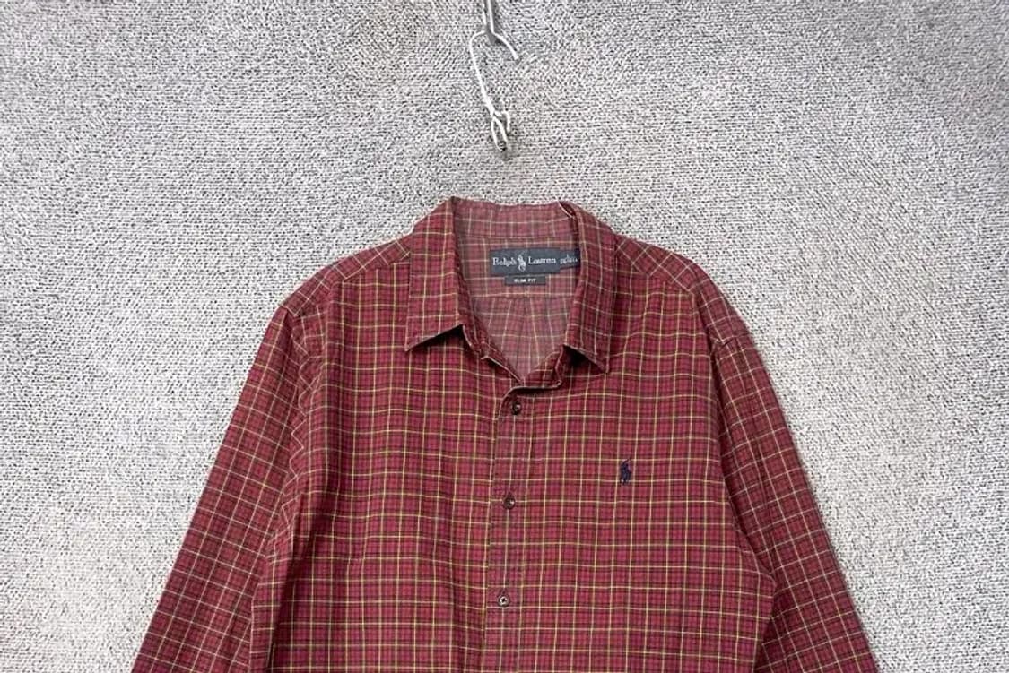 폴로 빈티지 버건디 체크 셔츠 L 상품이미지3