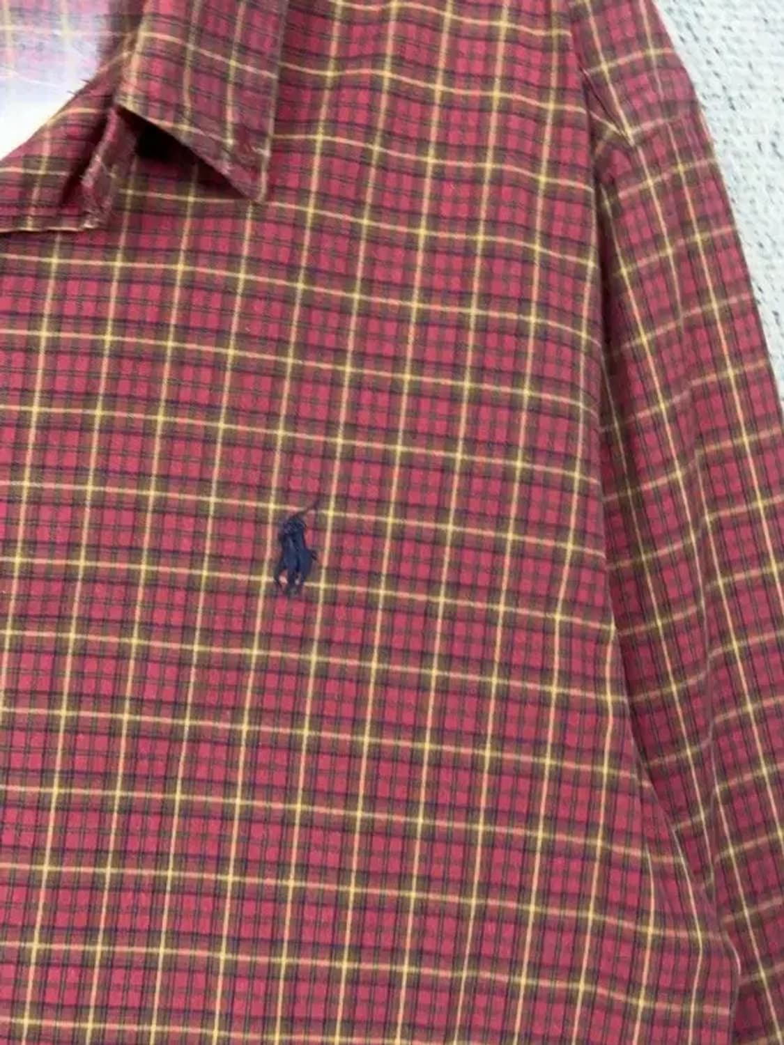 폴로 빈티지 버건디 체크 셔츠 L 상품이미지7