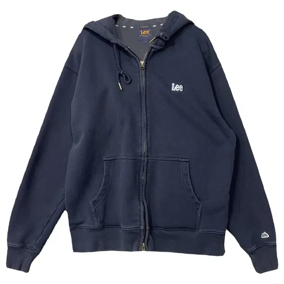 리 네이비 로고 후드 집업 L 상품이미지1