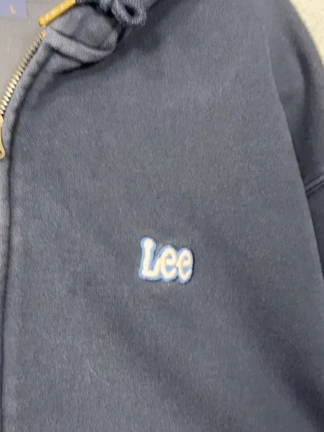 리 네이비 로고 후드 집업 L 상품이미지6