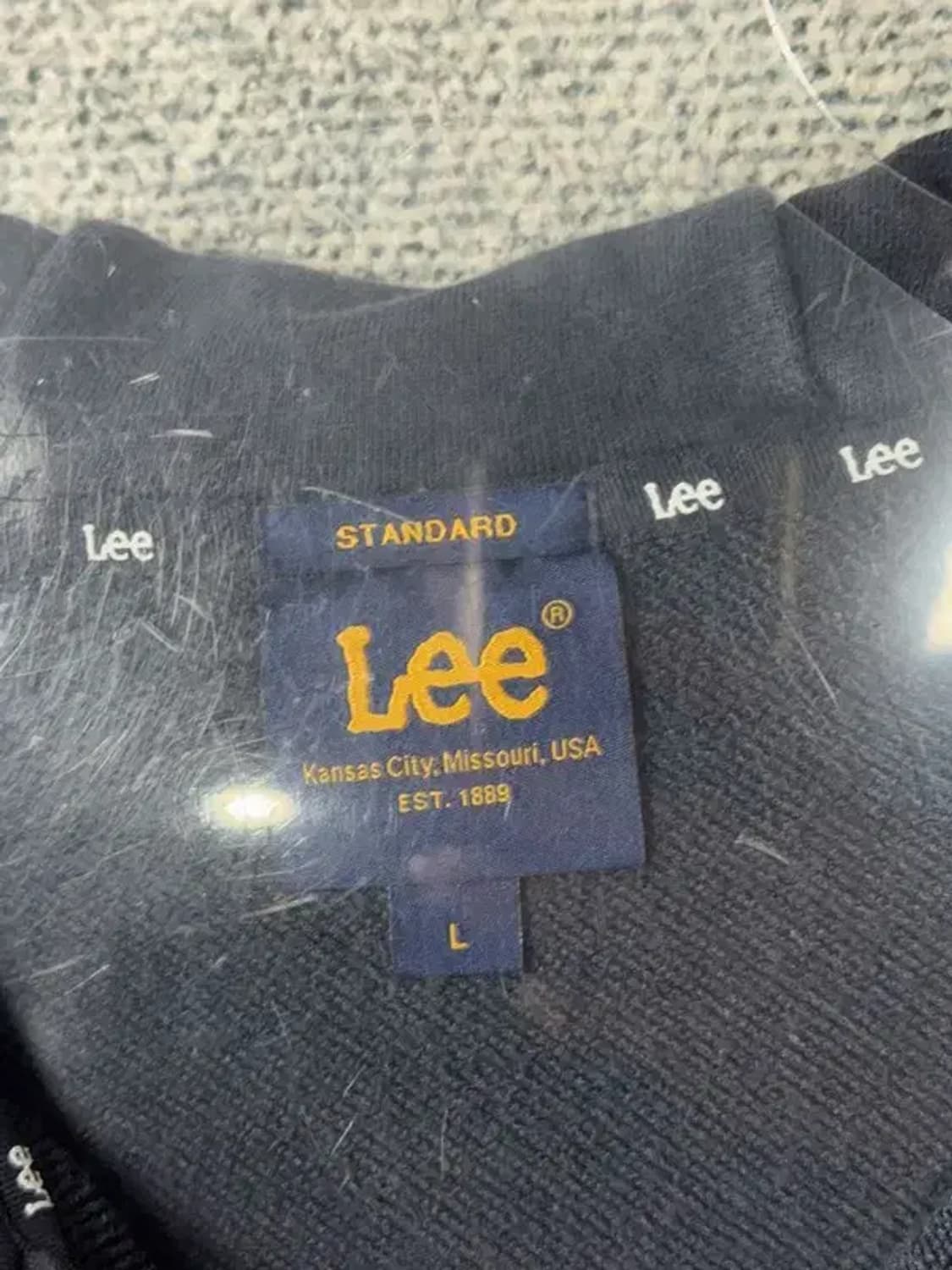 리 네이비 로고 후드 집업 L 상품이미지7