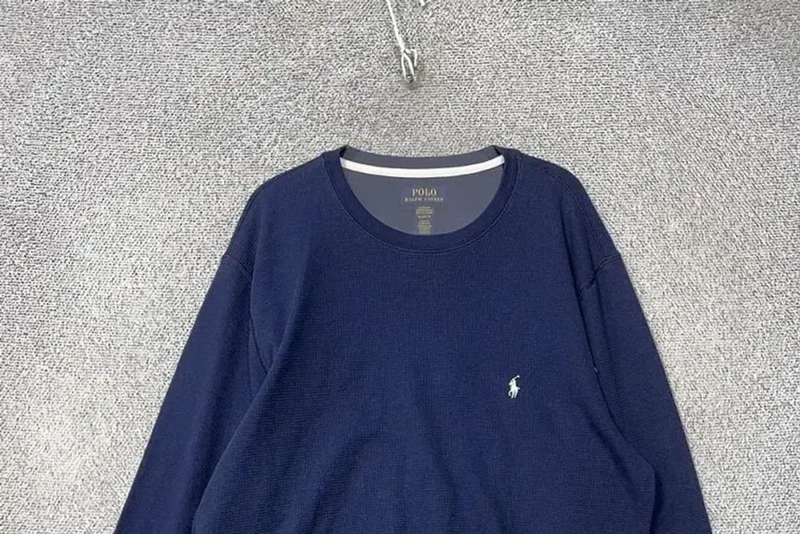 폴로 와플 코튼 네이비 긴팔티 XL/XG/TG 상품이미지3