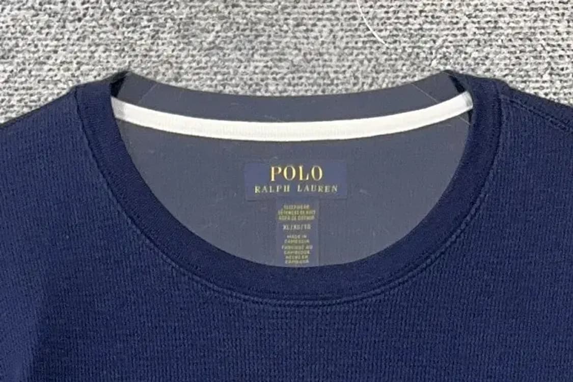 폴로 와플 코튼 네이비 긴팔티 XL/XG/TG 상품이미지5