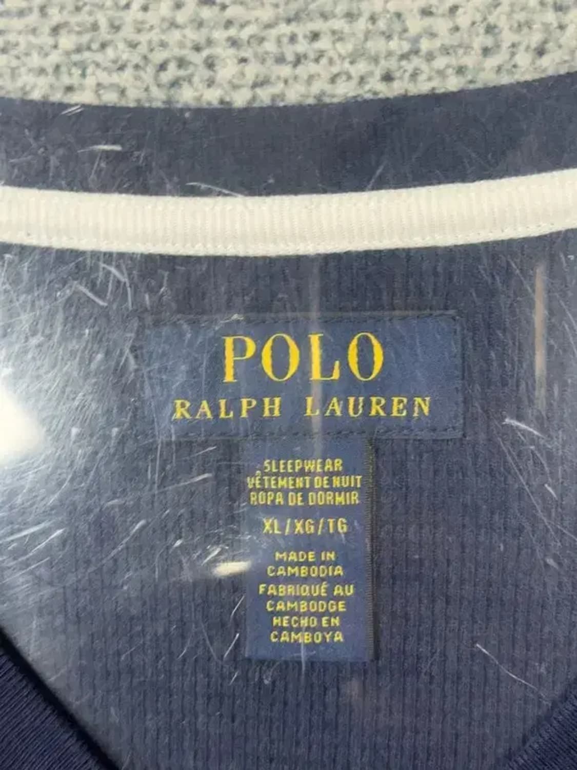 폴로 와플 코튼 네이비 긴팔티 XL/XG/TG 상품이미지8