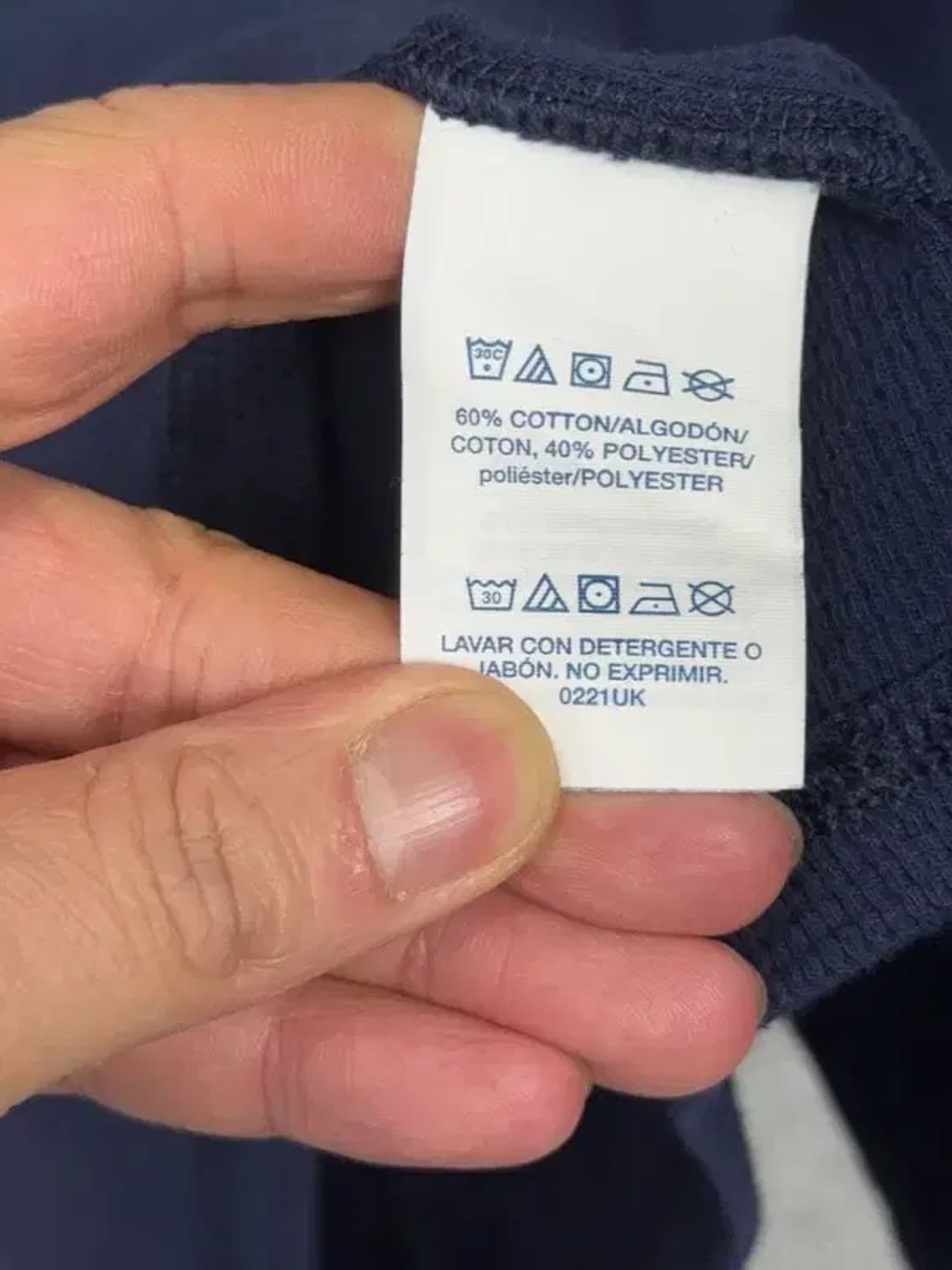 폴로 와플 코튼 네이비 긴팔티 XL/XG/TG 상품이미지9