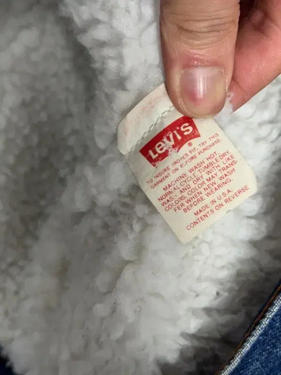 리바이스 USA 빈티지 양털 쉐르파 데님 자켓 XL 상품이미지9