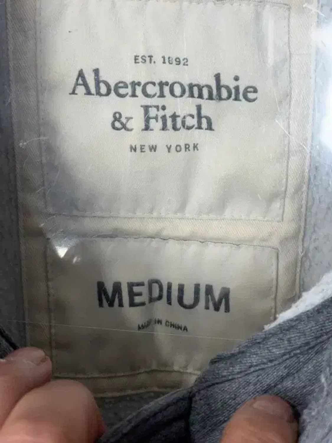 아베크롬비 그레이 버튼 자수 로고 Y2K 후드티 MEDIUM 상품이미지7