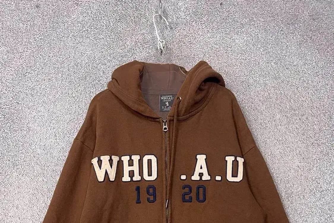 후아유 y2k 자수 브라운 오버핏 후드집업 S 상품이미지3