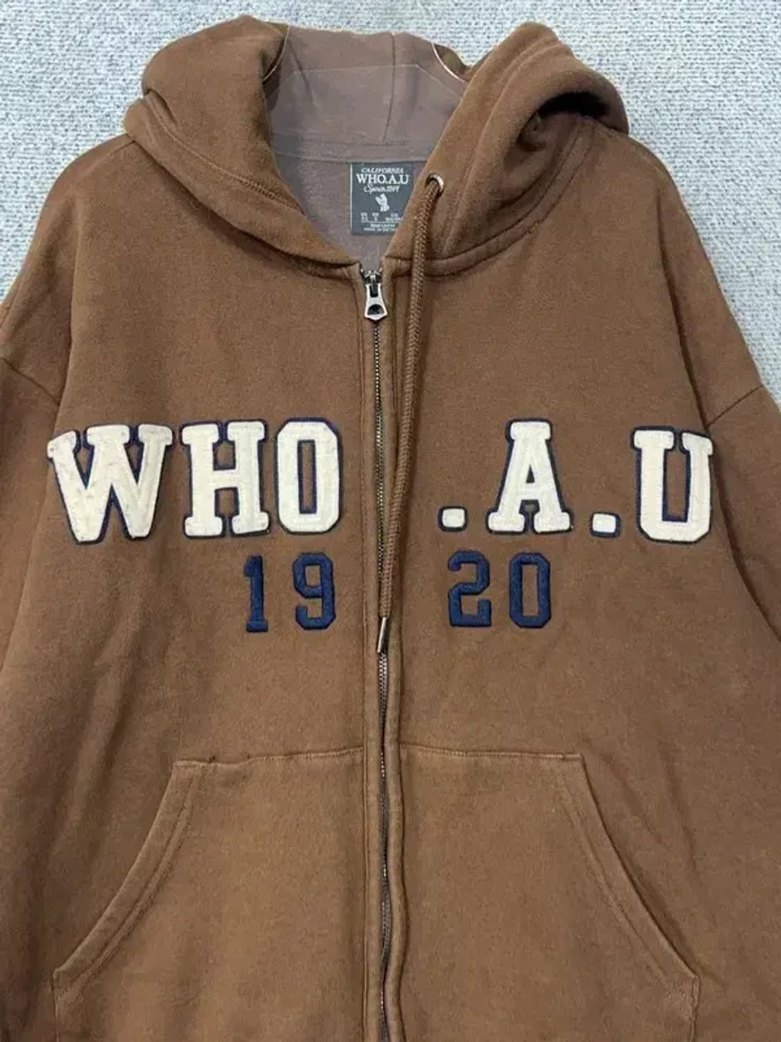 후아유 y2k 자수 브라운 오버핏 후드집업 S 상품이미지6
