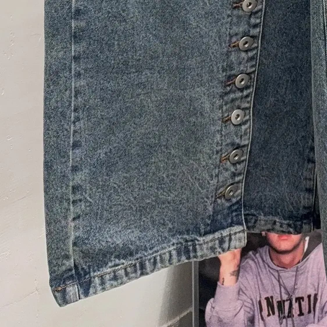 올단추 옐로우워싱 개큰바지 XL 상품이미지6