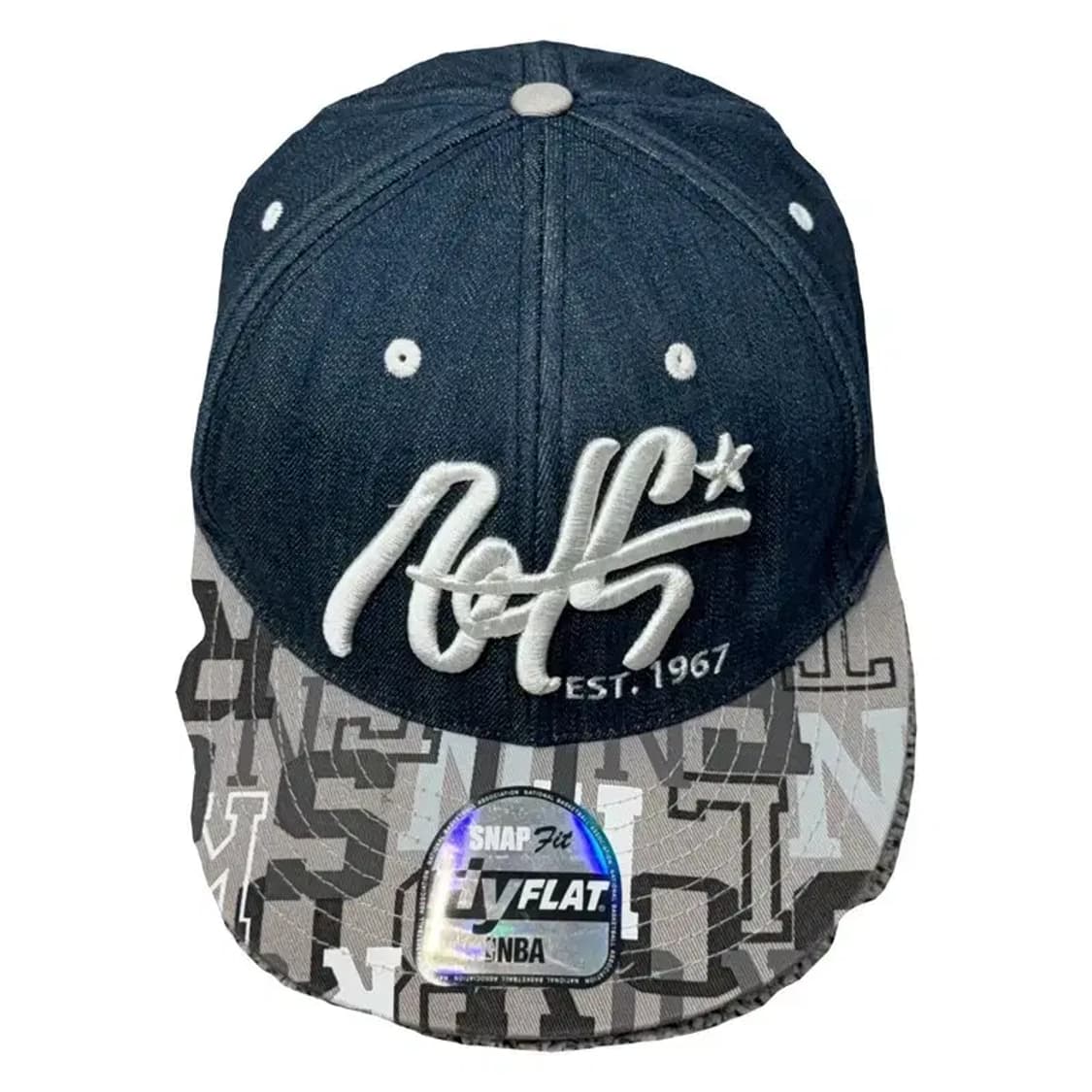 엔비에이 자수 네이비 스냅백 F 상품이미지1