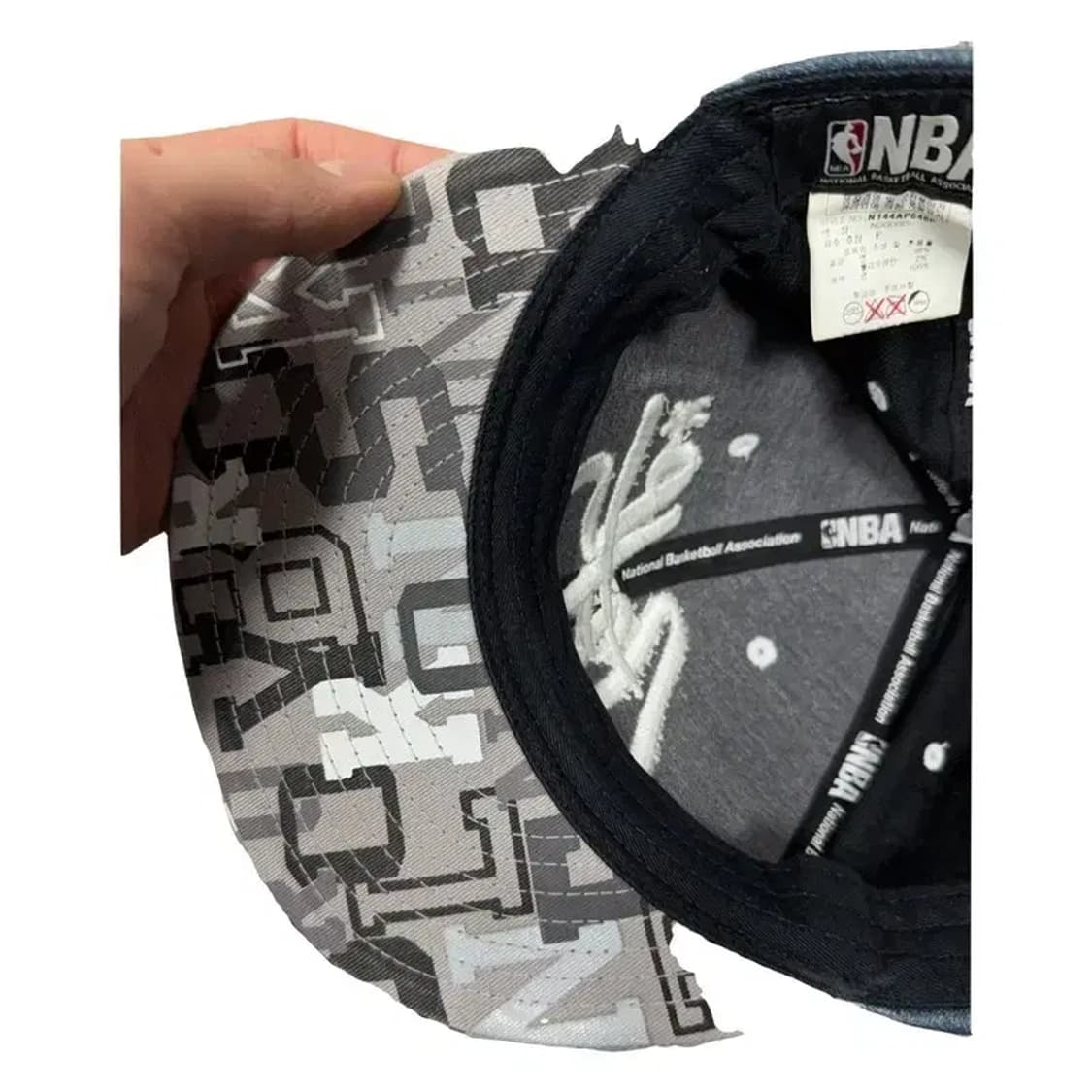 엔비에이 자수 네이비 스냅백 F 상품이미지2