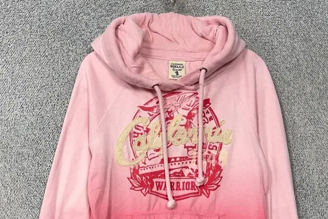 후아유 Y2K 자수 라이트 핑크 후드티 S 상품이미지3