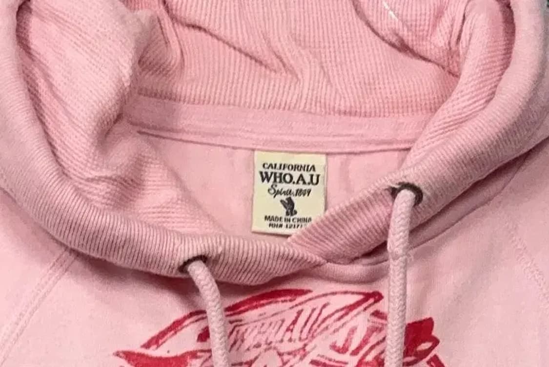 후아유 Y2K 자수 라이트 핑크 후드티 S 상품이미지5