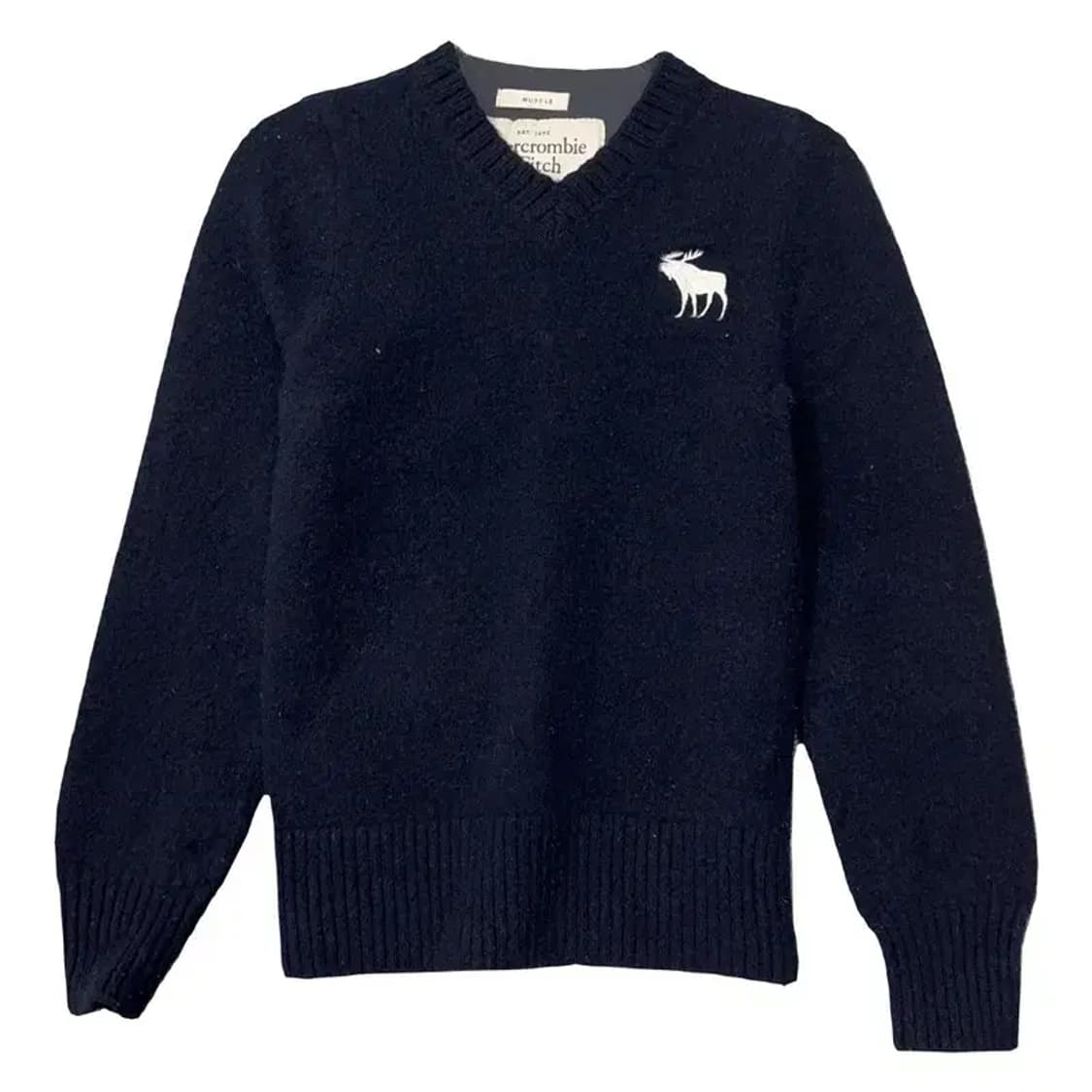 아베크롬비 네이비 순록 로고 울 니트 S 상품이미지1
