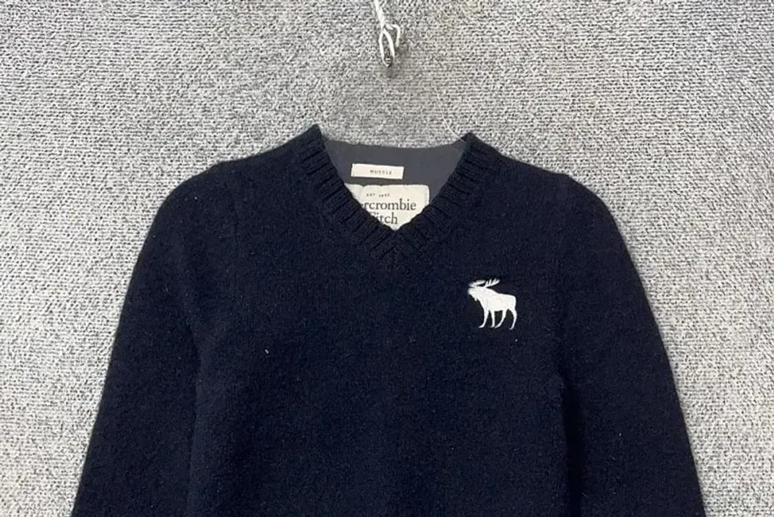 아베크롬비 네이비 순록 로고 울 니트 S 상품이미지3