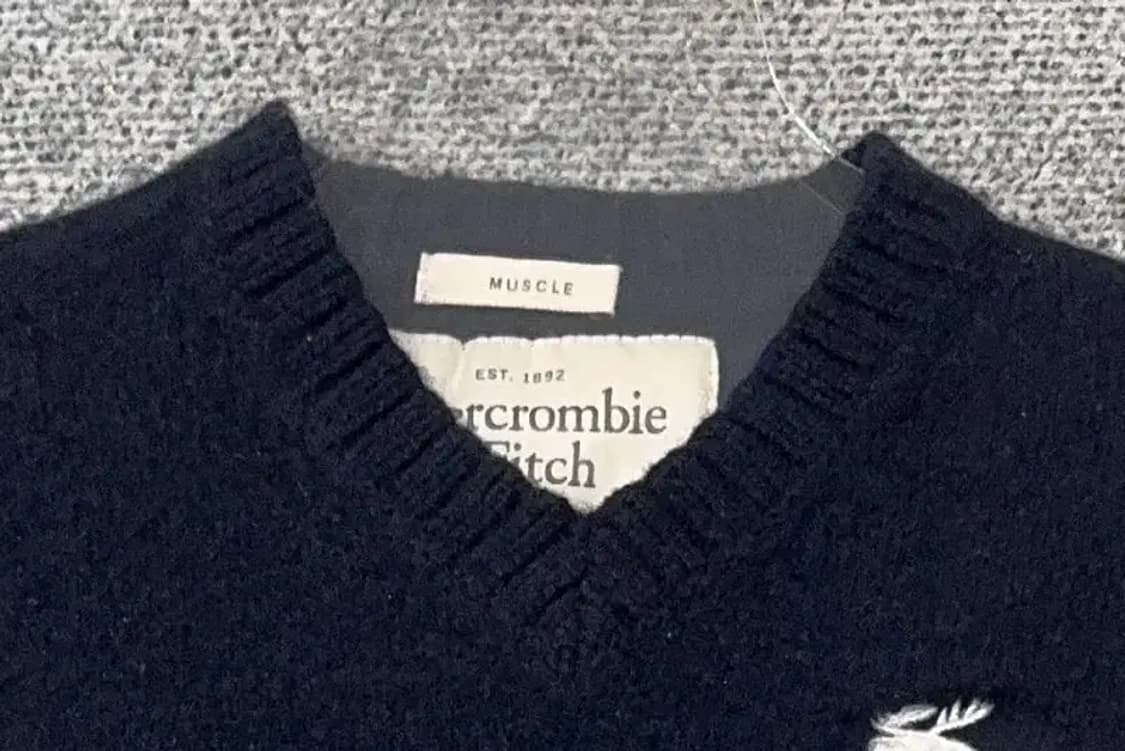 아베크롬비 네이비 순록 로고 울 니트 S 상품이미지5