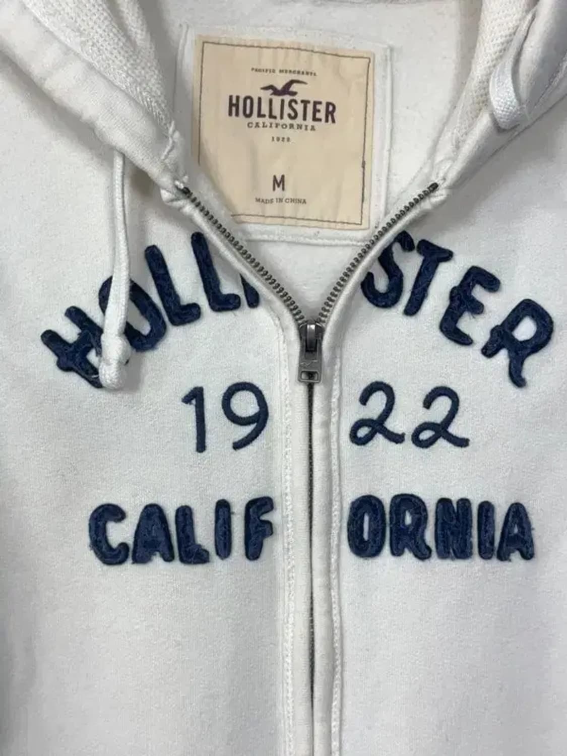 홀리스터 자수 Y2K 크림  후드 집업 S 상품이미지6