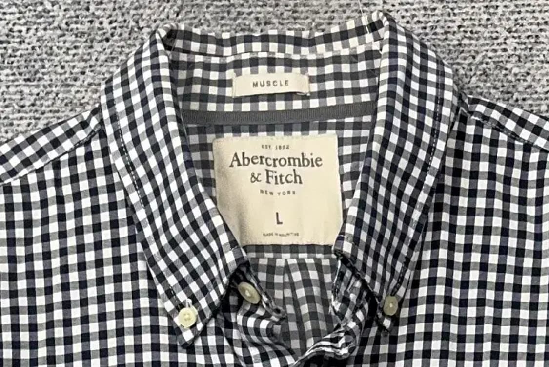 아베크롬비 체크 블랙 셔츠 L 상품이미지5