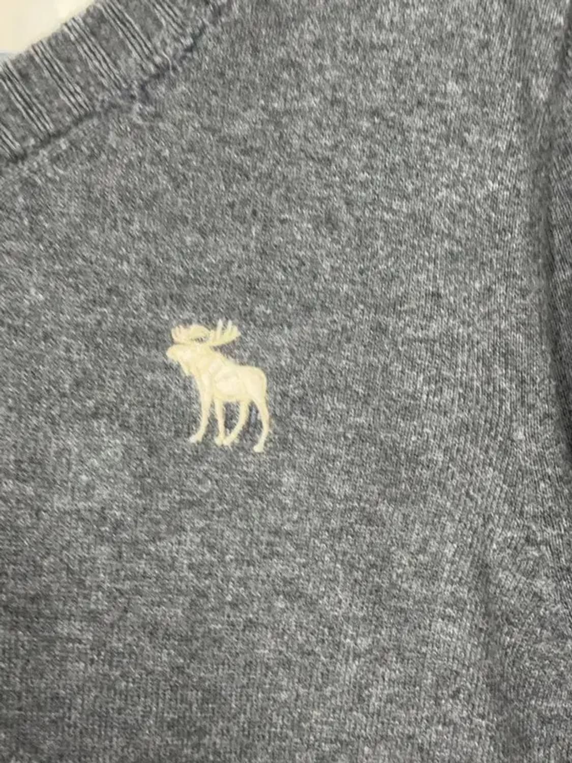아베크롬비 그레이 순록 로고 브이넥 니트 S 상품이미지6