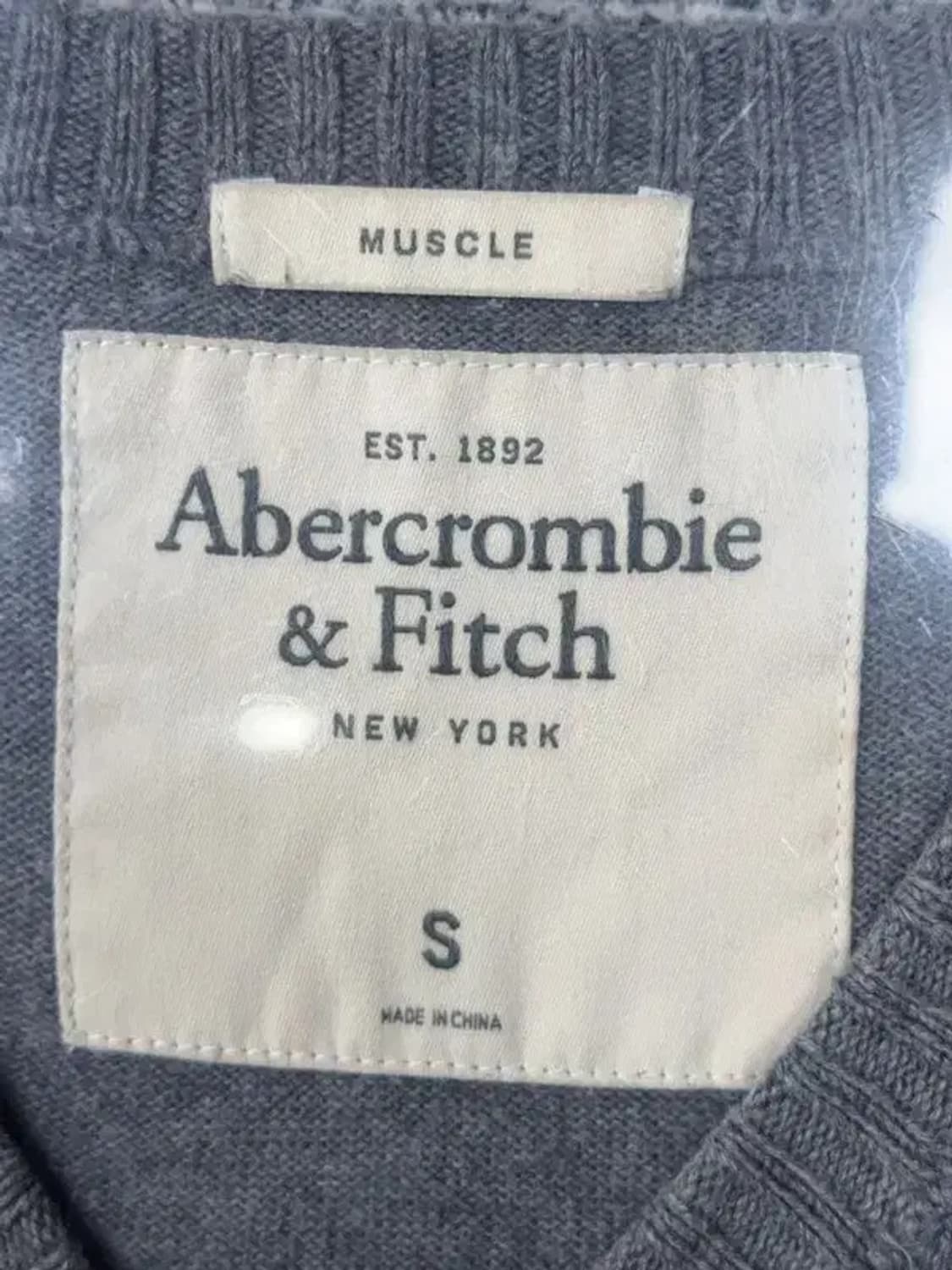 아베크롬비 그레이 순록 로고 브이넥 니트 S 상품이미지7