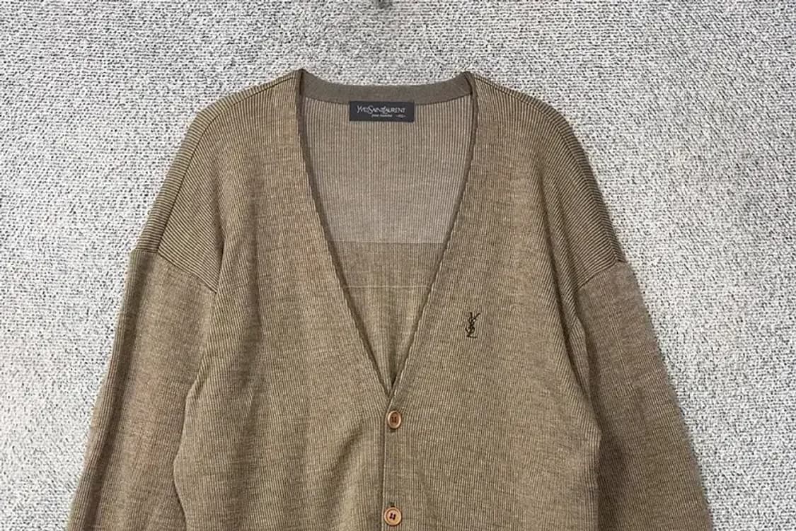 입생로랑 브라운 로고 니트 가디건 100 상품이미지3