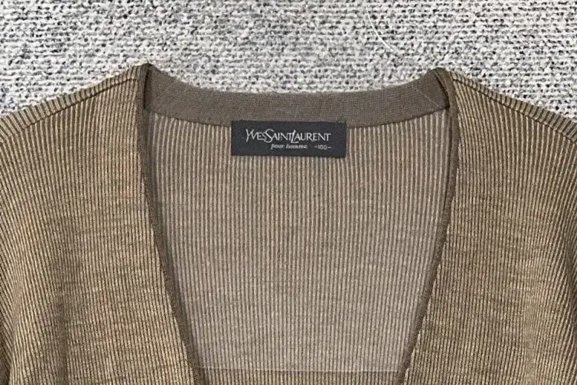 입생로랑 브라운 로고 니트 가디건 100 상품이미지5