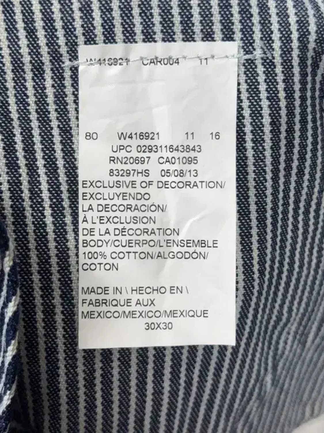 디키즈 스트라이프 블루 워크 데님 점프수트 30 상품이미지9