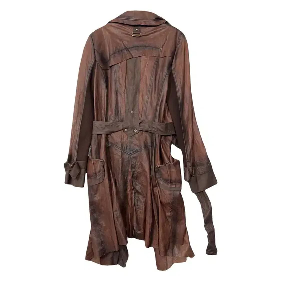 빈티지 양가죽 브라운 벨티드 트렌치 코트 88-97-160 (66) 상품이미지2