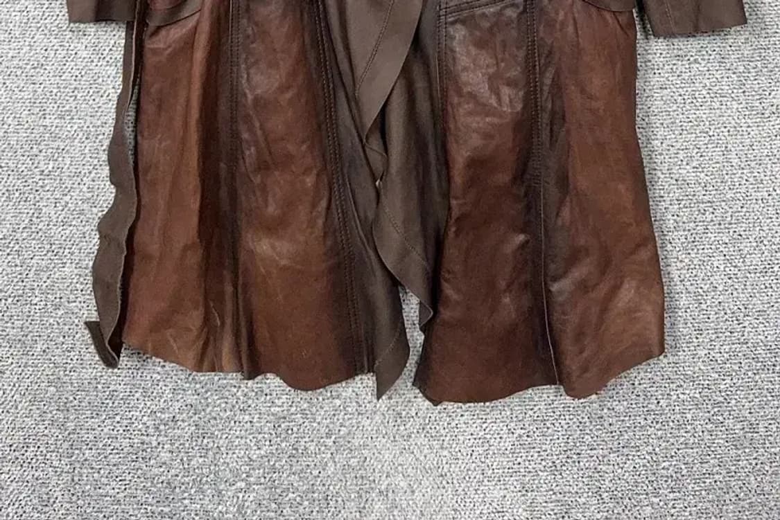 빈티지 양가죽 브라운 벨티드 트렌치 코트 88-97-160 (66) 상품이미지5