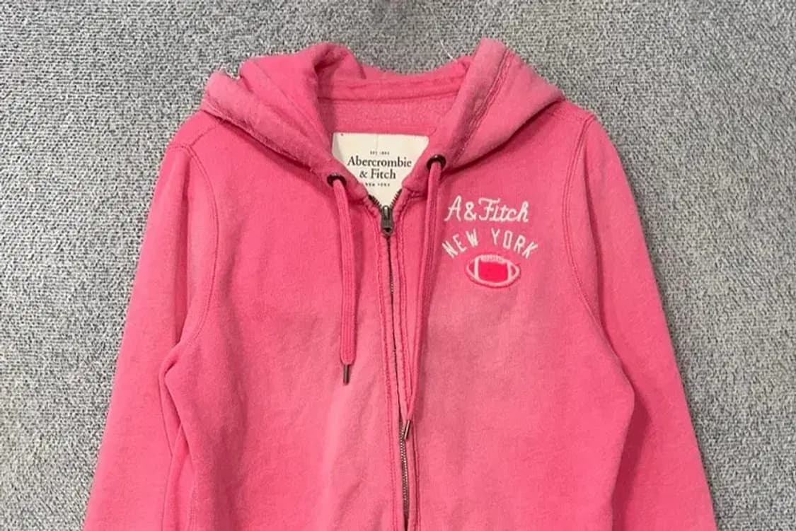 아베크롬비 핑크 Y2K 로고 후드 집업 L 상품이미지3