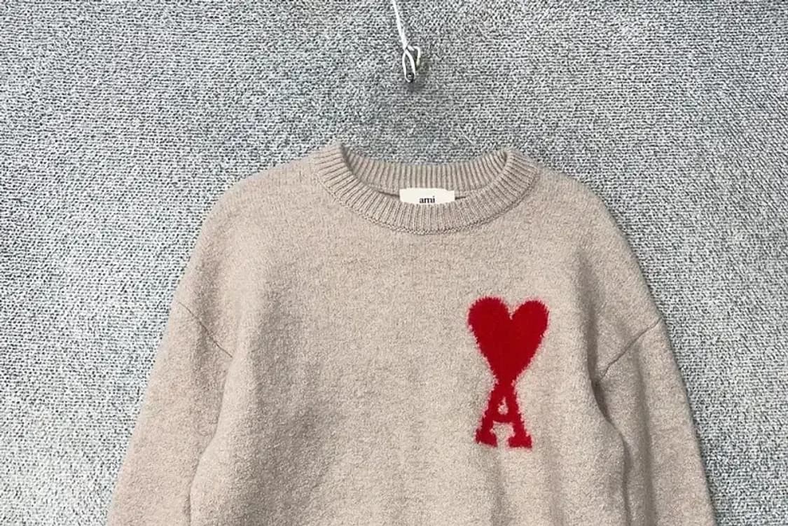 아미 베이지 빅하트 니트 S 상품이미지3